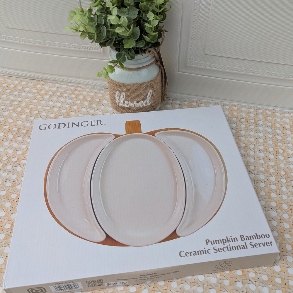Godinger White and Brown Pumpkin Serveware
